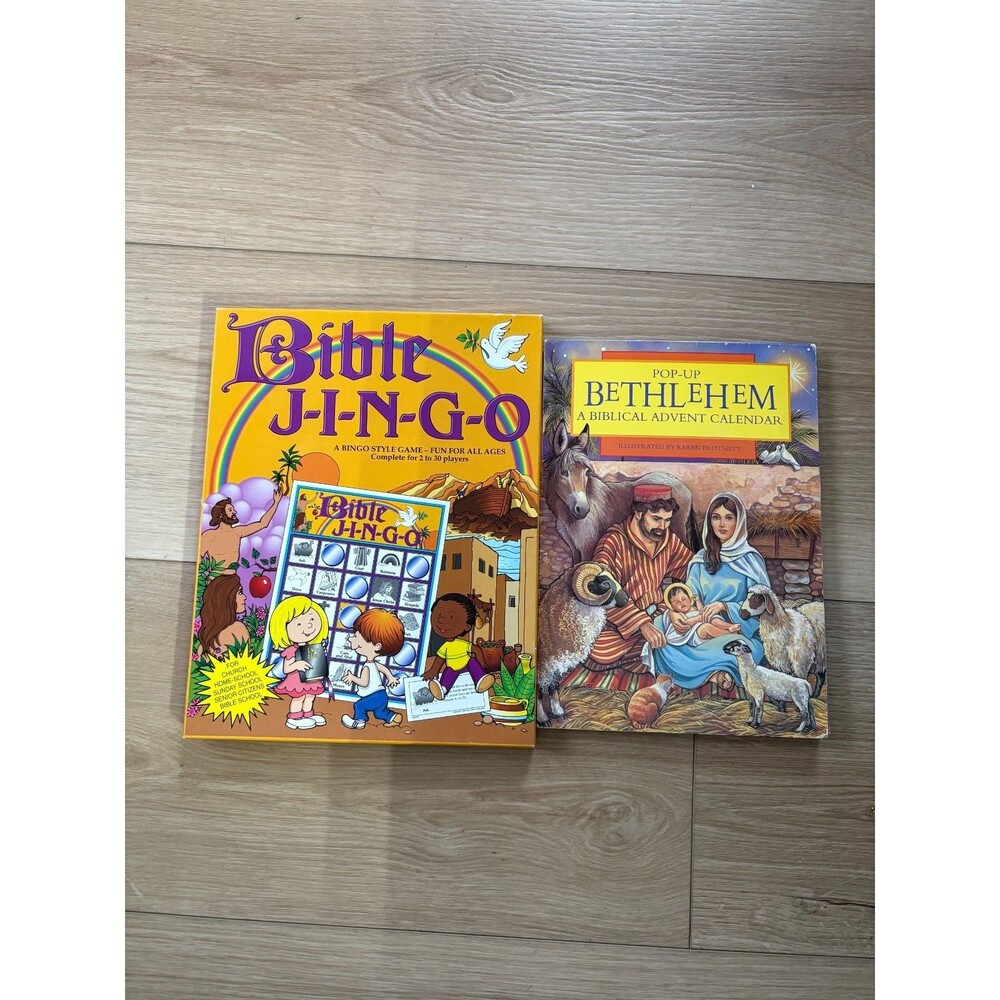 Biblical Education Lot Bible J-I-N-G-O Game & Pop-Up Bethlehem Advent Calendar